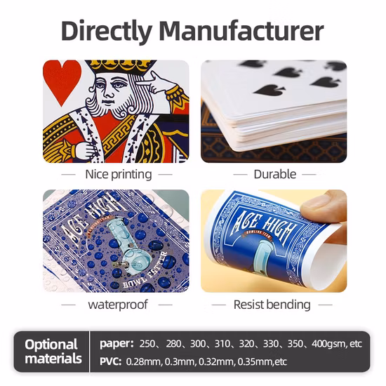 Prezzo all'ingrosso Carta da poker Qatar Stampa personalizzata Carta da gioco in plastica al 100% Arabia Saudita Kuwait Carte da gioco in plastica al 100%.