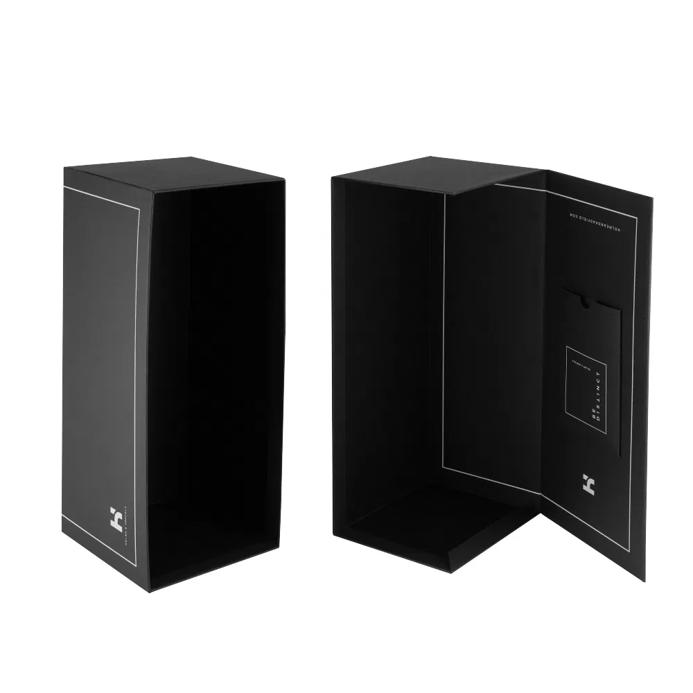 Produttore di scatole di carta per imballaggio di vestiti rosa con chiusura magnetica nera pieghevole personalizzata