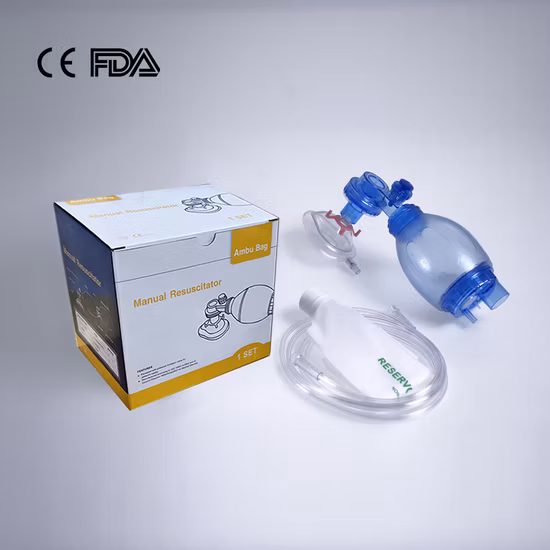Fabbrica di rianimatori manuali in PVC Fabbrica di borse Ambu in PVC con borsa Ambu CE FDA per dimensioni infantili pediatriche adulte